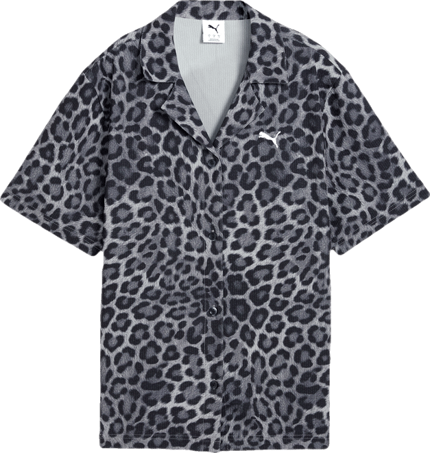 PUMA LEO LUXE Relaxed All-Over Print Woven Shirt