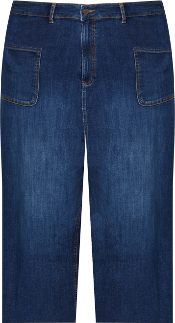 Rafaella Plus Cropped Wide Leg Denim Jeans