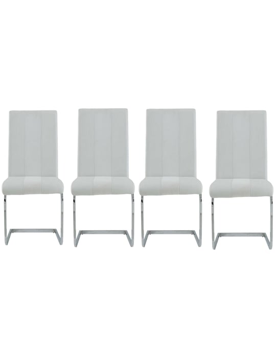 Upholstered Faux Leather Side Dining Chairs Set of 4 for Everyday Dining Comfort