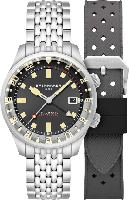 Men's Bradner Gmt Automatic Solid Stainless Steel Bracelet Watch, 42mm