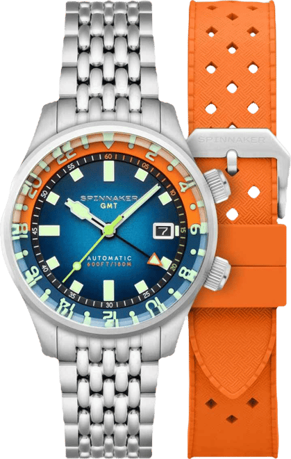 Men's Bradner Gmt Automatic Solid Stainless Steel Bracelet Watch, 42mm