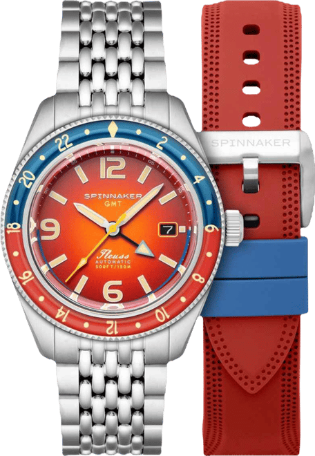 Men's Fleuss Gmt Automatic Solid Stainless Steel Bracelet Watch, 43mm