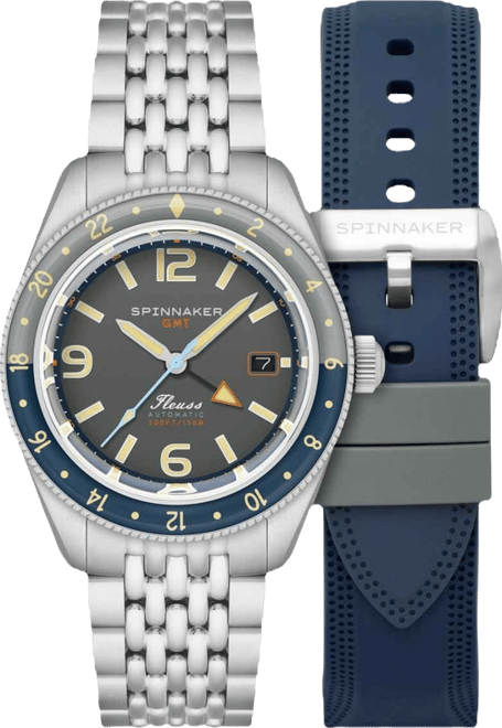 Men's Fleuss Gmt Automatic Solid Stainless Steel Bracelet Watch, 43mm