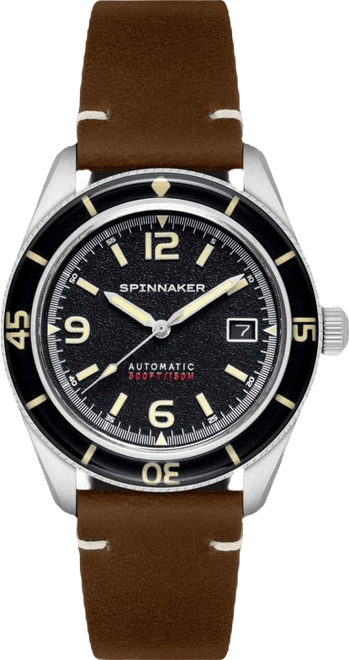 Men's Fleuss Automatic Brown Leather Strap Watch, 43mm