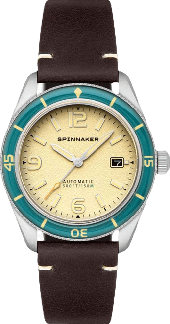 Men's Fleuss Automatic Brown Leather Strap Watch, 43mm