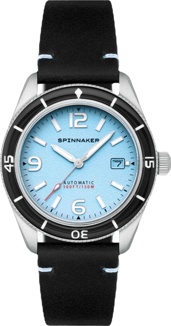 Men's Fleuss Automatic Black Leather Strap Watch, 43mm