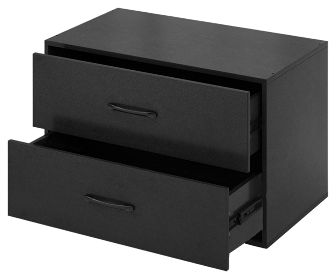Stackable 2-Drawer Storage Cabinet with Handles for Entryway or Office Use