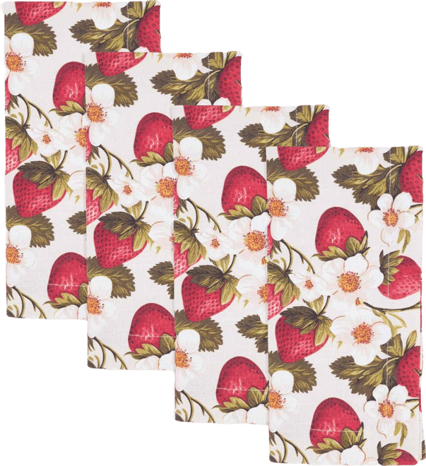 Breezy Juicy Strawberry Cotton Napkins, 20" x 20"