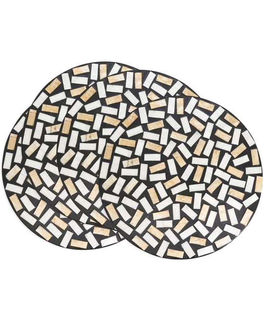 Natural Capiz Shell Fragment Placemats, 15" Round