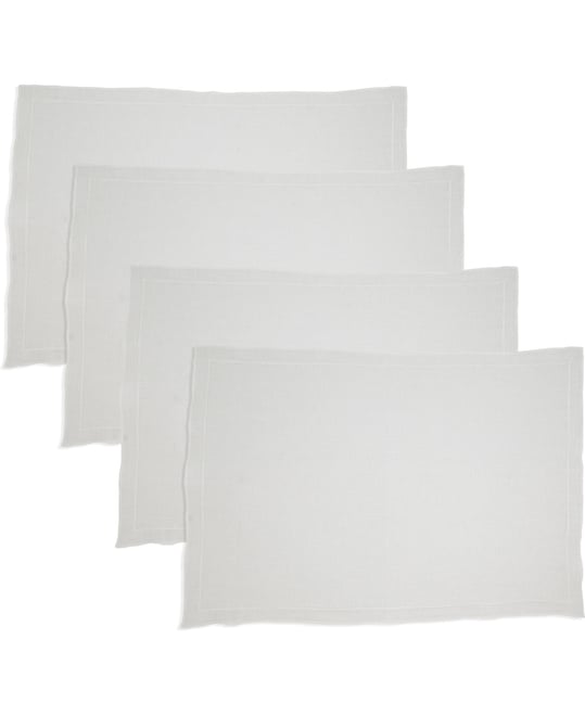 Stonewashed Overlock Linen Edge Placemats, 14" x 20"