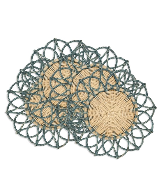 Spiral Rattan Placemats, 15" Round