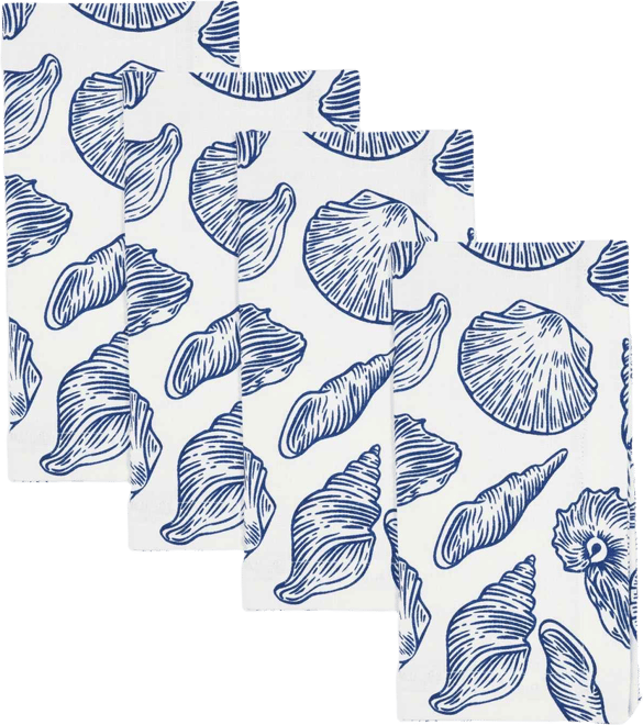 Seaside Sea Shells Cotton Napkins, 20" x 20"