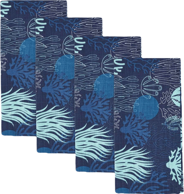 Ocean Depths Cotton Coral Napkins, 20" x 20"