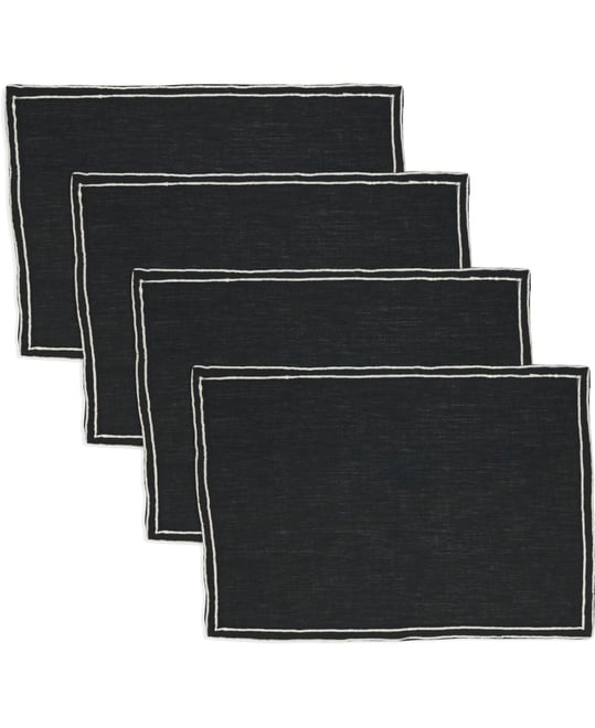 Double Line Embroidered Placemats, 14" x 20"
