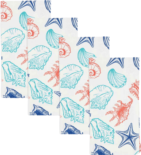 Ocean Breeze Sea Shells Cotton Napkins, 20" x 20"