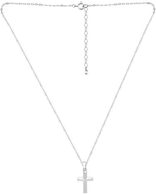 Cross Pendant Necklace in 18k Gold-Plated Sterling Silver (also in Sterling Silver), 16" + 2" extender, Exclusively at Macy's