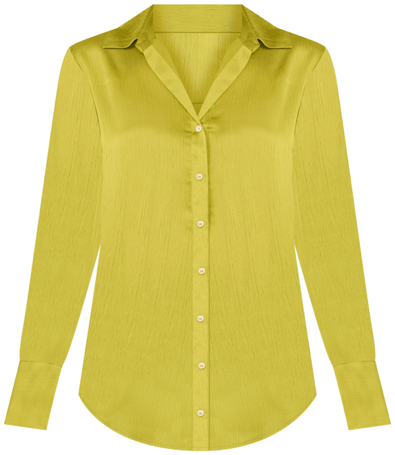 Women's Split-Neck Button Long-Sleeve Blouse