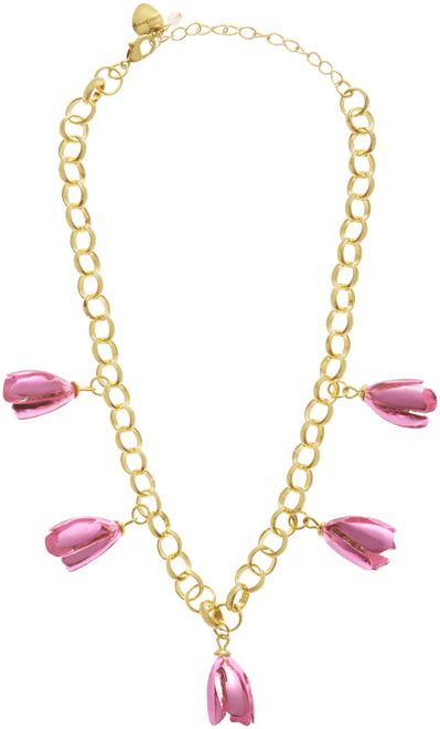 Faux Stone Garden Glam Statement Tulip Bib Necklace