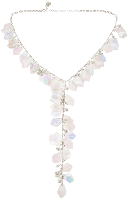 Ivory Garden Glam Flower Petal Y-Necklace