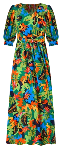 52seven Womens Elbow Sleeve Floral Maxi Dress