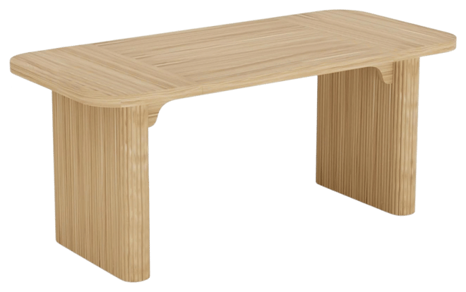 Dining Table for 4-6, Rectangular Wood Kitchen Table with Double Pedestal, 62-Inch Dinner Table for Dining Room, Living Room, Easy Assembly