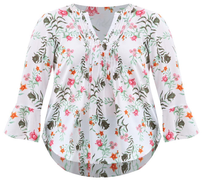 売れ筋商品|||スタイルアンドコー カットソー トップス レディース Plus Size Printed Pintuck Top, Exclusively at Macy's Disty Bright White Style & Co Plus Size Printed Pintuck Top, Exclusively at