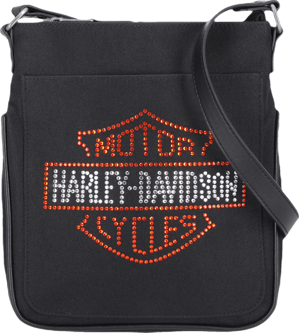 Bar & Shield Rhinestone Crossbody Bag