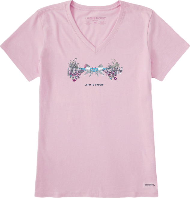 Life Is Good Womens Beach Path V Neck Short Sleeve Tee