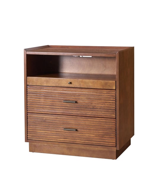 Mid-century Lorenz Nightstand with Usb and Led Light
