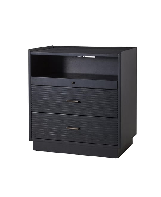 Mid-century Lorenz Nightstand with Usb and Led Light