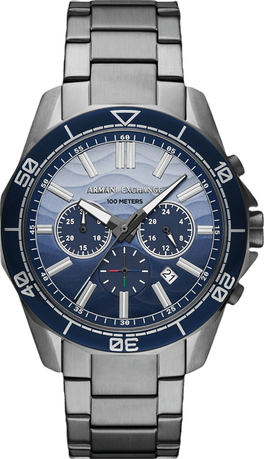 Men's Quartz Chronograph Gunmetal Stainless-Steel Watch, 44mm