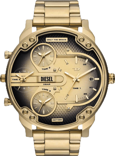 Men's Mr. Daddy Slim Quartz Three-Hand Date Gold Stainless Steel Watch, 54mm