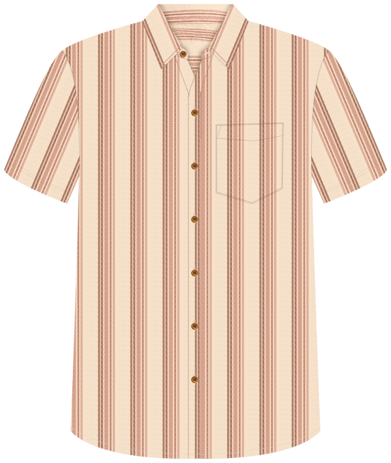 Men's Linen Short Sleeve Ombre Stripe Shirt