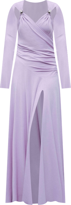 Women's Long Sleeve Maxi Dress with Accessory Detail