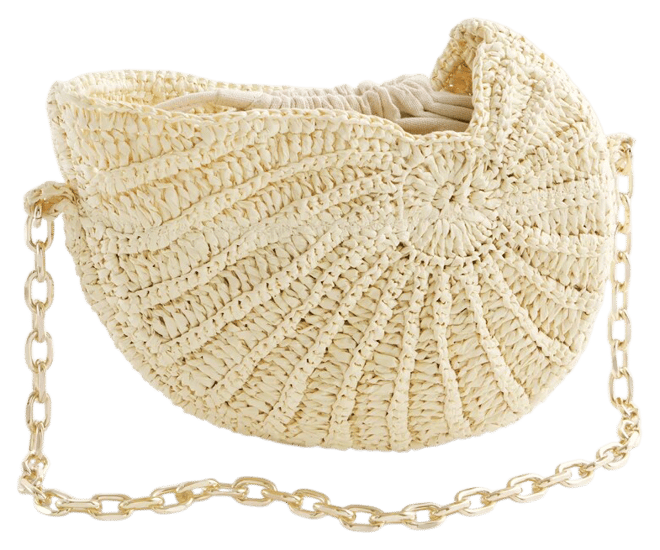 Raffia Crochet Conch Shell Bag