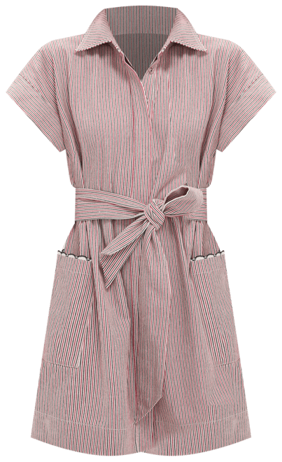Red and Blue Stripe Mini Ceci Dress
