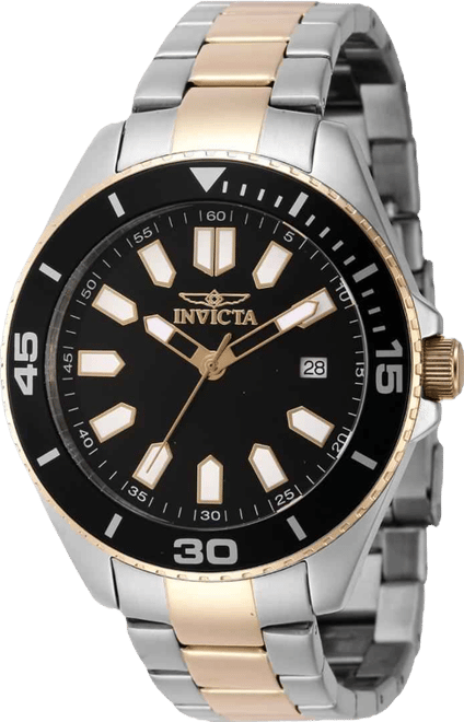 Men's 46319 Pro Diver Quartz 3 Hand Black Dial Watch