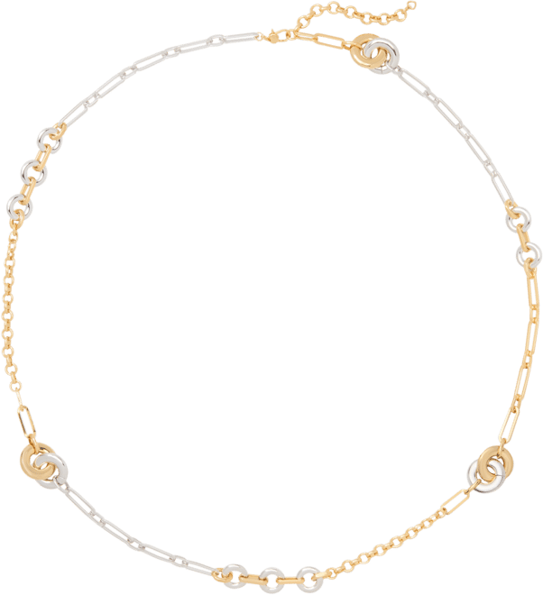 Two-Tone Interlock Mixed Chain 38" Strand Necklace