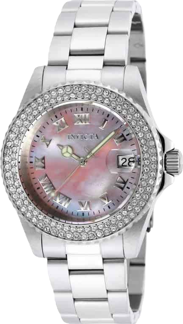 Women's 19874 Angel Quartz 3 Hand Light Pink Dial Watch