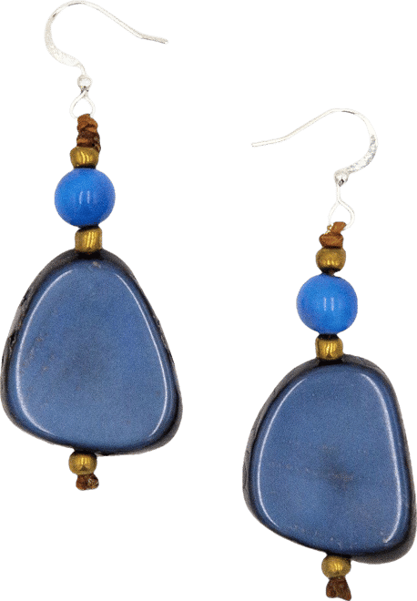 Tagua 2 In. Alma 2 Row Bead Drop Earrings