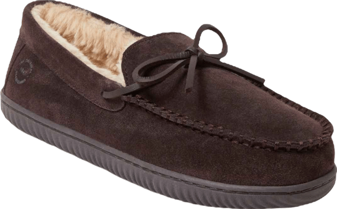 Men's Douglas Genuine Suede Moccasin House Shoe Slipper