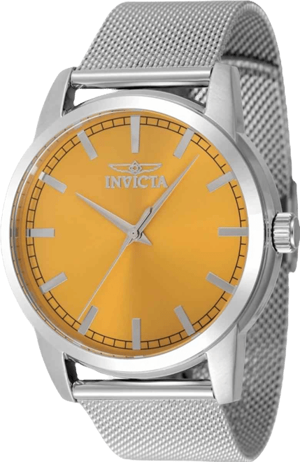 Men's 48506 Celestial Quartz 3 Hand Yellow Dial Watch