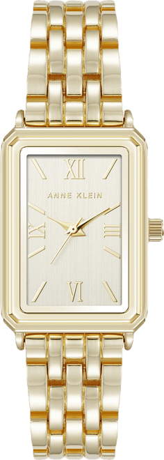 Women's Quartz Rectangular Estate Gold-Tone Metal Alloy and Champagne Dial Watch, 25mm