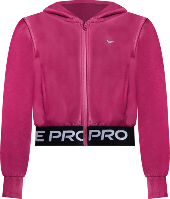 Nike Pro Fleece Bluza z kapturem i zamkiem na całej długości dla dużych dzieci (dziewcząt) Dri-FIT