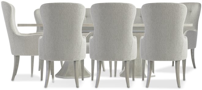 Cornelia 9-Pc. Dining Set (Rectangular Table & 8 Tufted Arm Chairs)
