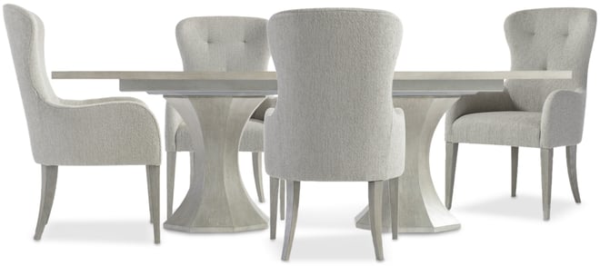 Cornelia 5-Pc. Dining Set (Rectangular Table & 4 Tufted Arm Chairs)