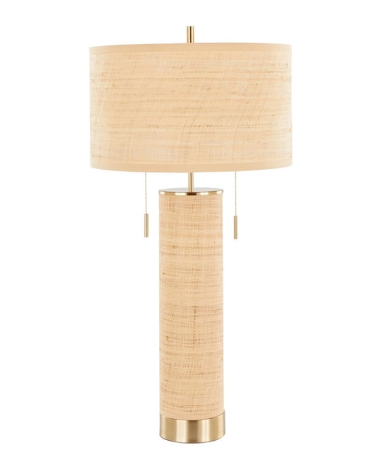 29" Rattan Cylinder Table Lamp