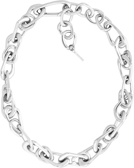 Stainless Steel Statement Link Collar Necklace, 14" + 2" extender