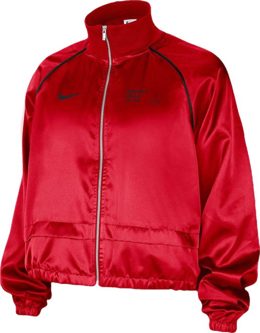Women's Red Chicago Bulls Courtside Retro Fly Raglan Full-Zip Jacket