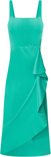 Women's Scuba Bustier Ruffle Wrap Dress